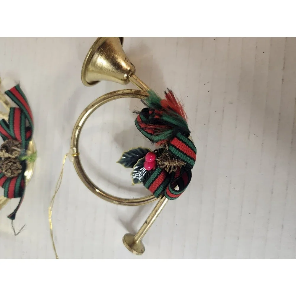 Lot Of 2 Small French Horns Chistmas Decoration